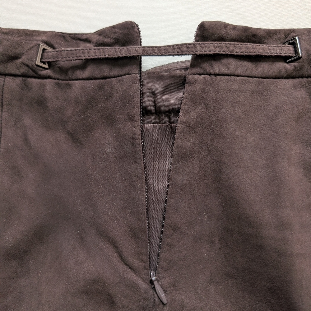 Vintage Nine West Brown Suede Skirt - Picture 4 of 9